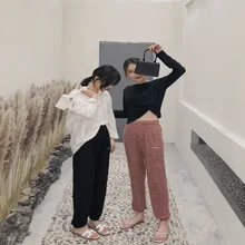 Женские повседневные штаны свободного покроя, пижамные штаны, один размер