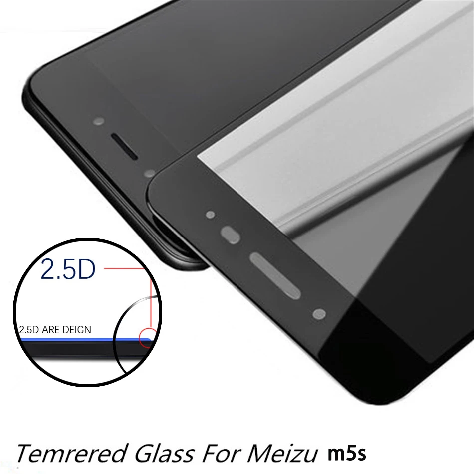 2.5D полное покрытие для Meizu M5s закаленное стекло защитная пленка экрана M612H Mini M 5S 5 2