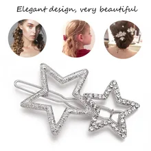 Fashion Chic Star Hair Clips Hair Accessories Hairpins Luxury Star Rhinestone Hair Clip Barrette Jewelry Ornament
