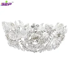 Round Flower Tiaras Mini Crown for Little Girl Wedding Austrian Crystals Hair Jewelry Accessories Birthday Gift SHA8654A