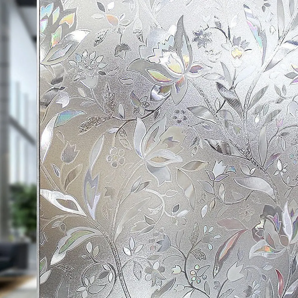 100*45cm Frosted Opaque Glass Window Film Privacy Glass Stickers Home Decor Black&white Wrought