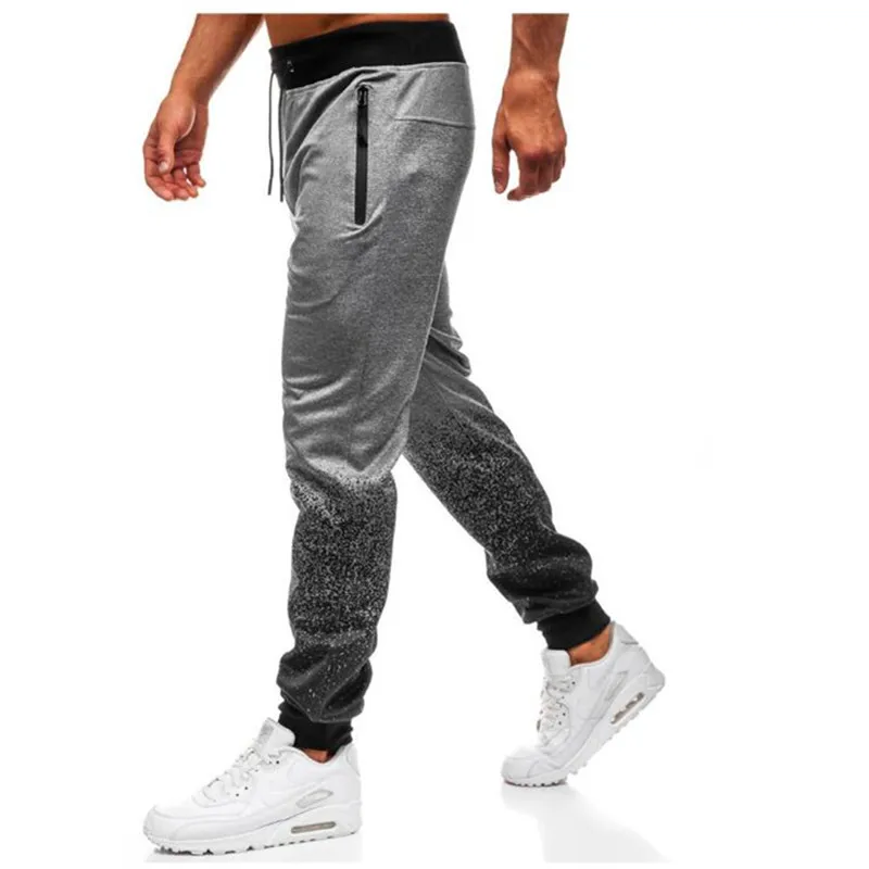 Мужские повседневные Хип-хоп пробежки горячий стиль 3D Градиент мужские спортивные штаны
