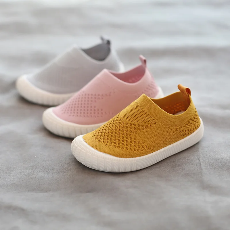 

2019 autumn hot sell breathable children's shoes air mesh boy and girl baby sets of feet soft bottom