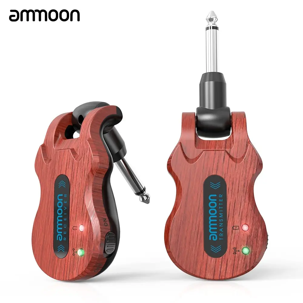 

ammoon Wireless Guitar System Audio Digital Guitar Transmitter Receiver Built-in Rechargeable Battery