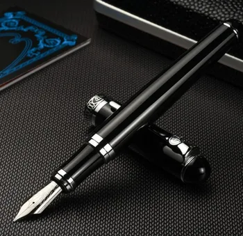 

Luxury Black Silver Clip Fountain Pen DUKE D2 Iraurita Nib Ink Pens with an Original Gift Box School Office Supplies