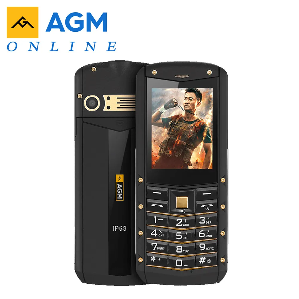 AGM M2 IP68 2G GSM функция разблокированный телефон Tri-proof 2,4 дюймов SC6531DA 32MB+ 32MB 0.3MP задняя камера 1970 мА батарея мобильного телефона