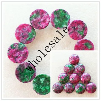 

(12 pieces/lot) Wholesale High Quality Natural Fuchsite Round CAB Cabochon for jewelry Accessories 16x5mm Free Shipping