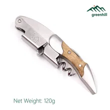 Премиум Тяжелый взвешенный двухрычажный штопор официанта и открывалка для бутылок вина с натуральным деревом, открывалка для пива и фольга резак