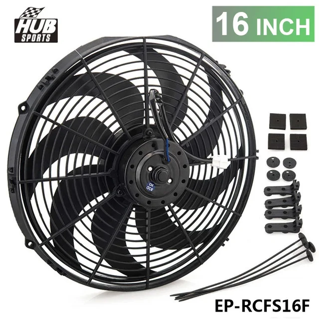 16 Universal 12 V 150w Slim Pull Push Racing Electric Radiator 16 Universal 12 V 150w Slim Pull Push Racing Electric Radiator Engine Cooling Fan Hu Rcfs16f
