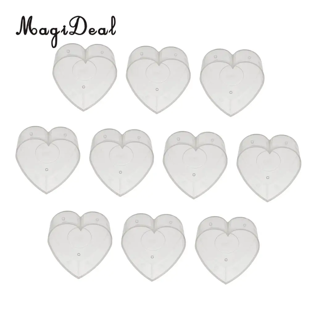 MagiDeal 10x Clear Plastic Tealight Cups Love Heart Candle Mold Wax Containers Making Mould Handmade Craft Mold