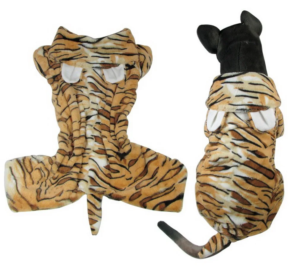 Костюм тигра, одежда для собак среднего размера для женщин/мужчин, костюм с капюшоном для собак, пижамы для собак, комбинезон для собак, стиль отдыха