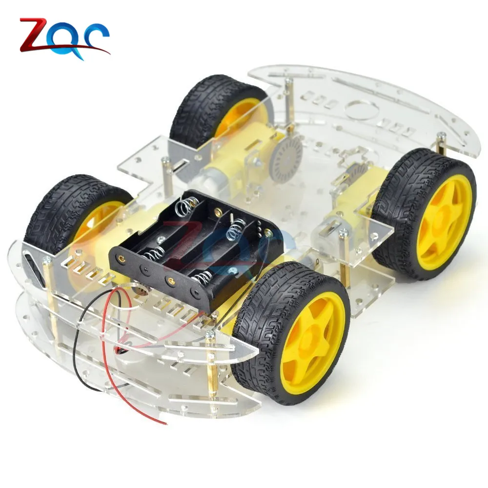 Умный автомобильный комплект 4WD умный робот-шасси автомобиля наборы с кодером скорости и батарейным боксом для Arduino Diy Kit Робот комплект Arduino Diy
