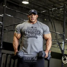 Мужская футболка с коротким рукавом для фитнеса, бодибилдинг, тренировка, эластичность, фитнес-зал, мужские футболки для бега