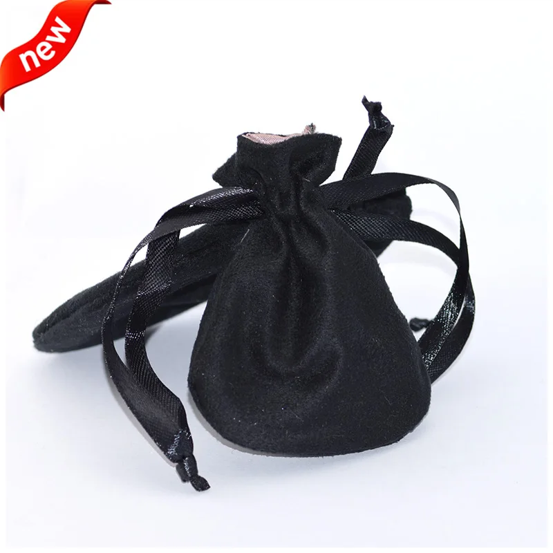 

5pcs/lot Black Pouches Compatible with European Jewelry Silver Beads Charms Rings Packaging Free Shipping Wholesale P6-5Black