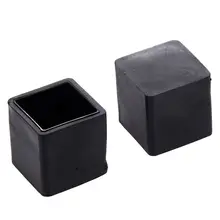 Квадратный ПВХ мягкий клей ноги крышки протекторы 20 мм x 20 мм 20 шт черный