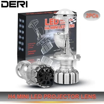 

2pcs H4 Mini Led Projector Lens Automobles LED Bulb Conversion Kit Hi/Lo Beam Headlight High quality chips 12V/24V 5500K White