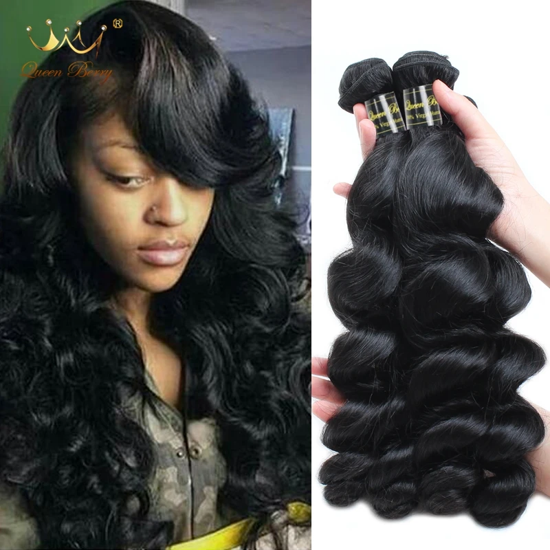 

8A Virgin Hair Indian Loose Wave Human Hair 3 Bundles Wet and Wavy Human Hair Brazilian Natural Wave Human Hair Weft
