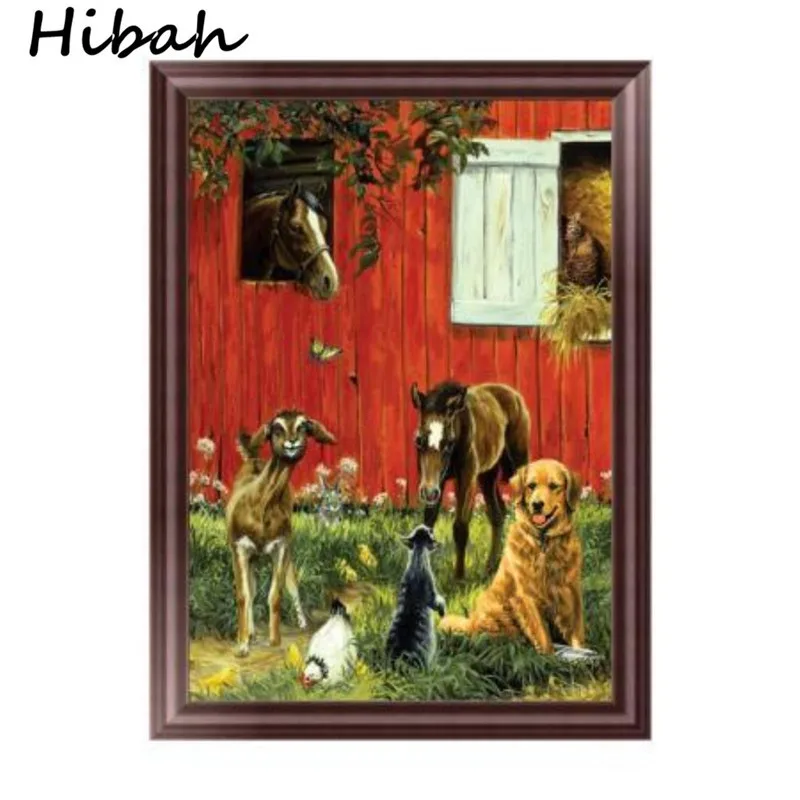 

Dog Cat Zoo Diamond Embroidered 5D Round Diamond Painting Picture Diy Diamond Mosaic Cross Stitch
