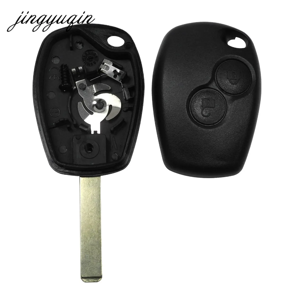 

jingyuqin 2 Button Key Case For Renault Modus Clio 3 Twingo DACIA Logan Sandero Uncut Blade Fob Remote Shell Replacement