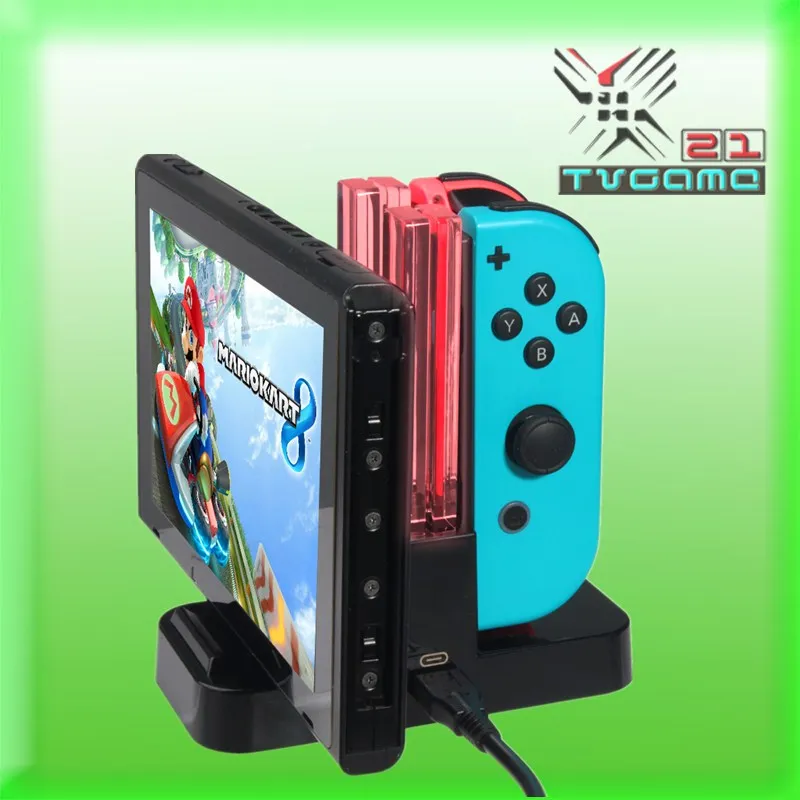 

5 in 1 LED Charging Dock Station Stand For Nintend Switch Joy-con For NS Nintend Switch Pro Controller