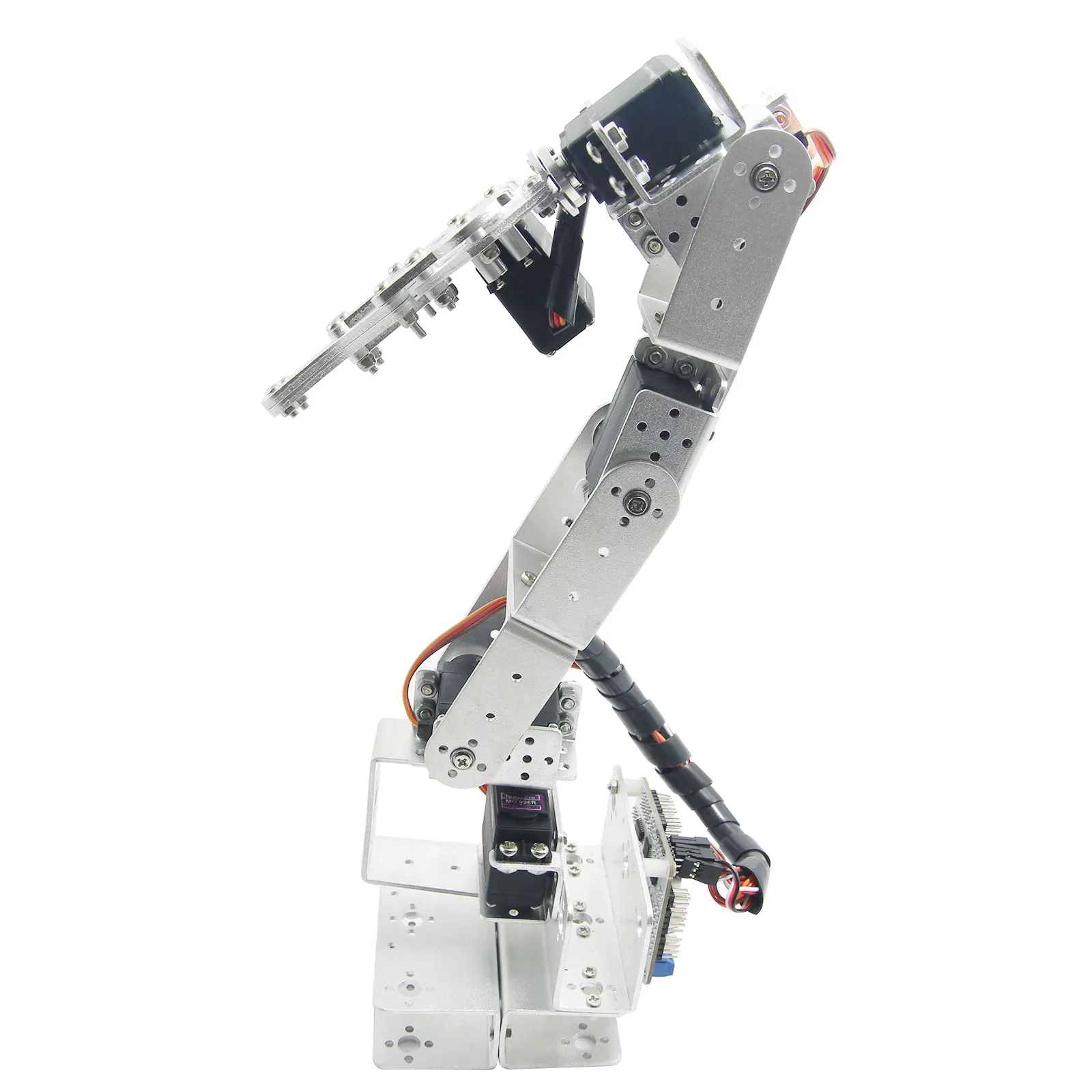 Aluminium Robot 6 DOF Arm Clamp Claw Mount Kit Mechanical Robotic Arm for Arduino Compatible wirelessly synchronized robotic arm