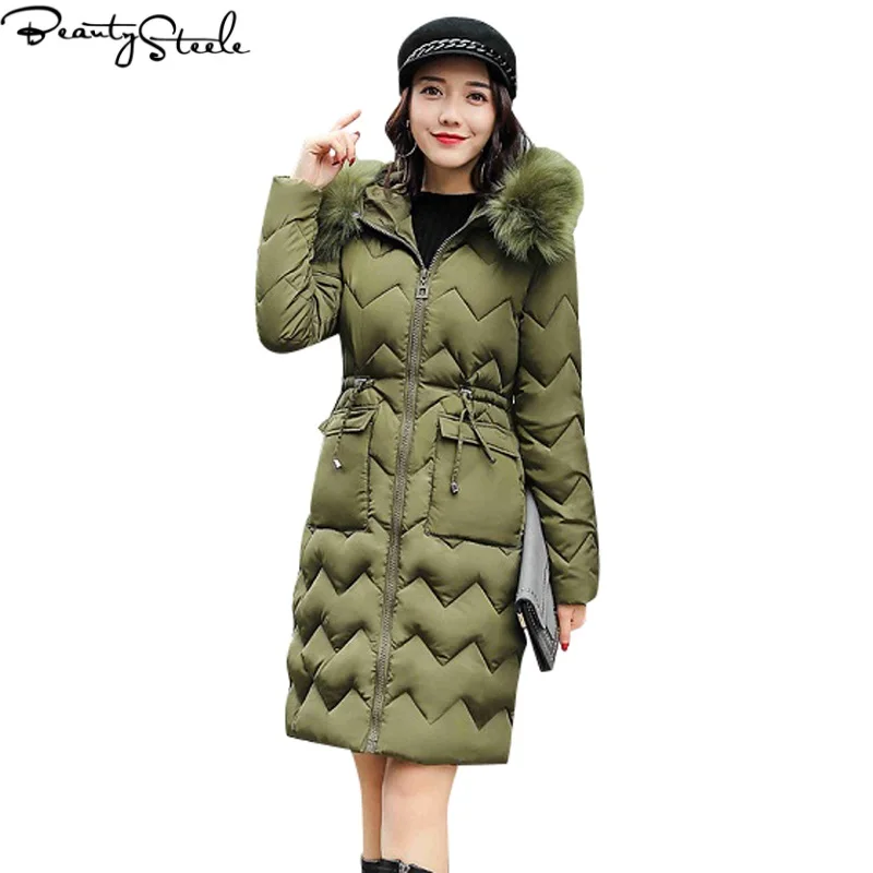 

BEAETY STEELE 2017 Winter jacket woman 100% Polyester Long And Thick Fashion Casual High Quality Long Sleeve Coat Black M - XXL