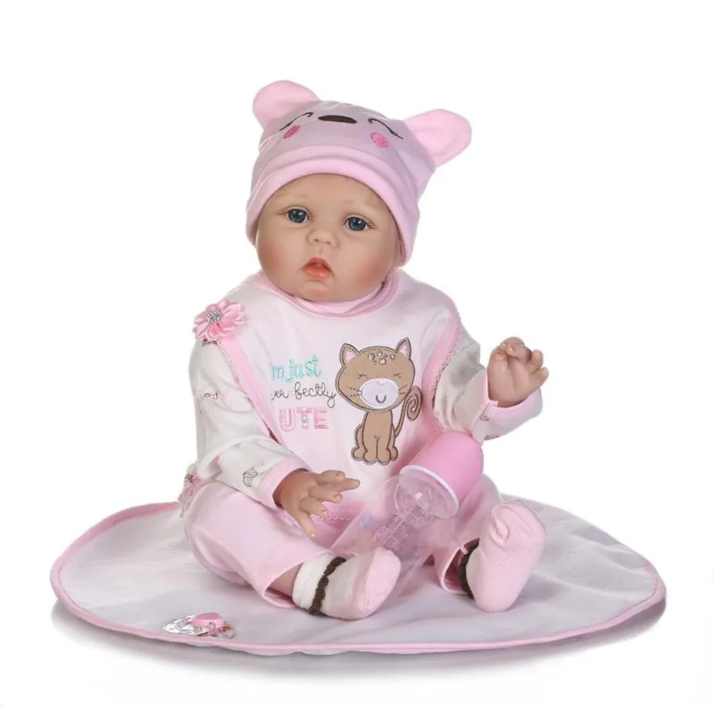 

55CM Soft Silicone Reborn Baby Doll Cloth Body kids Children Playmate Gift For Girls Bebe Alive Newborn Toys Cute Reborn Doll
