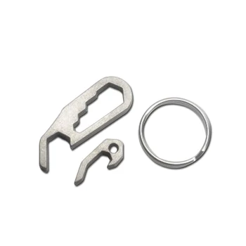 

1PC Titanium TC4 Mini Opener Screwdriver Wrench Keychain Key Ring Pendant Multi-Function Tool Kit Set EDC Pocket Tool