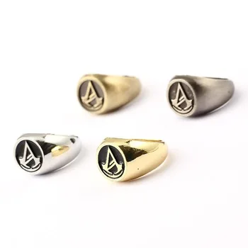 6/PCS MS Jewelry Assassins Creed Ring Hot Game Gold Silver Men Women Rings Cosplay male Friendship Gift