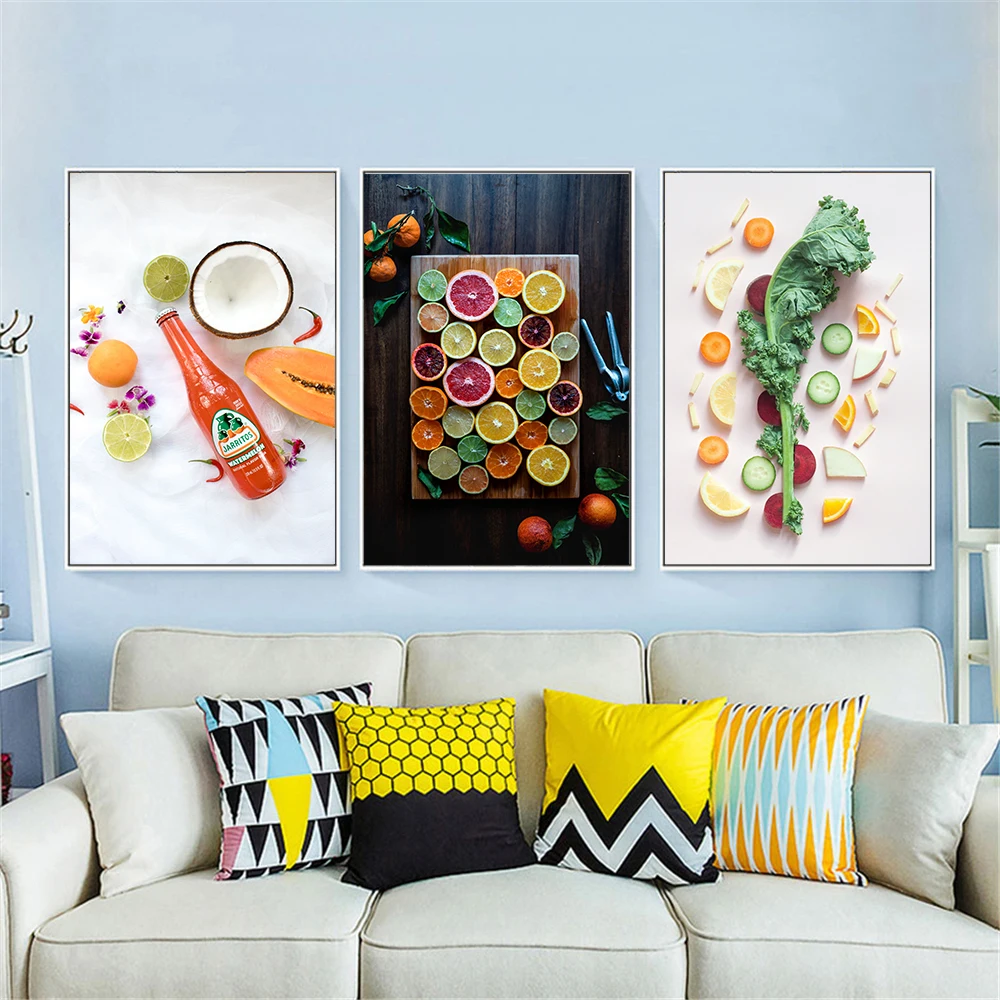 

Modern Kitchen Decoration Picture Colorful Fruit Apple Banana Poster Hd Print Nordic Wall Art Canvas Painting Dining Room Decor
