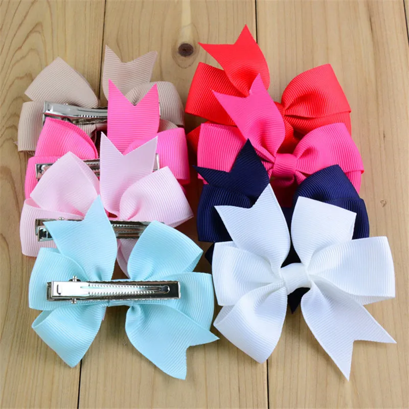 

New 1pc Baby Colorful Ribbon Bow Cute Girls Hairpins Children Hair Clip Headwear Hair accessories