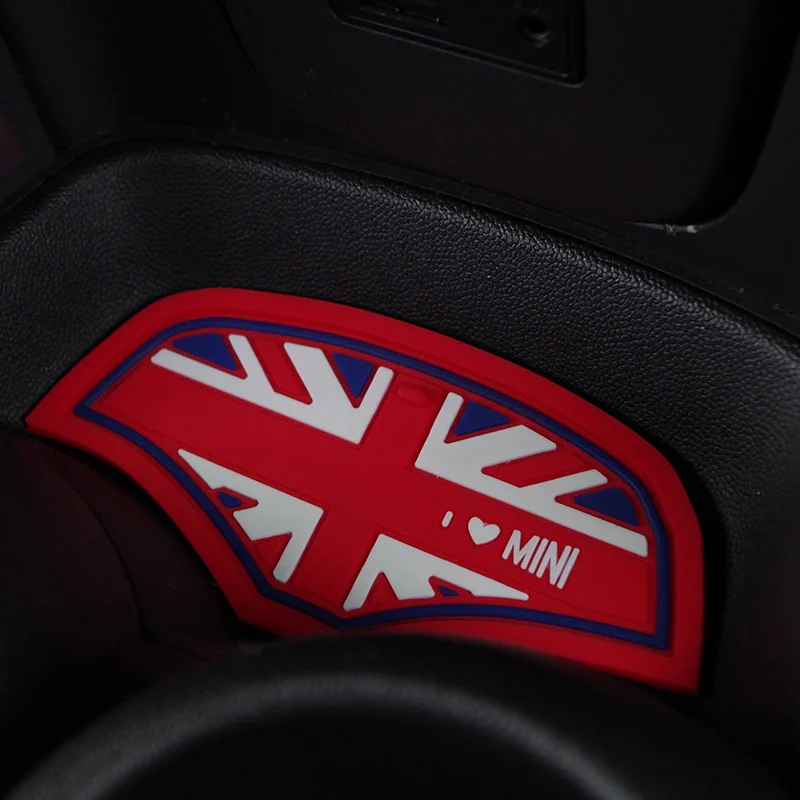 1 pcs Car Cup Coffee Cushion Storage Groove Coaster Washable Auto Non-slip Mat Pad For Mini Cooper One JCW F55 F56 Accessories - Название цвета: Red Union Jack