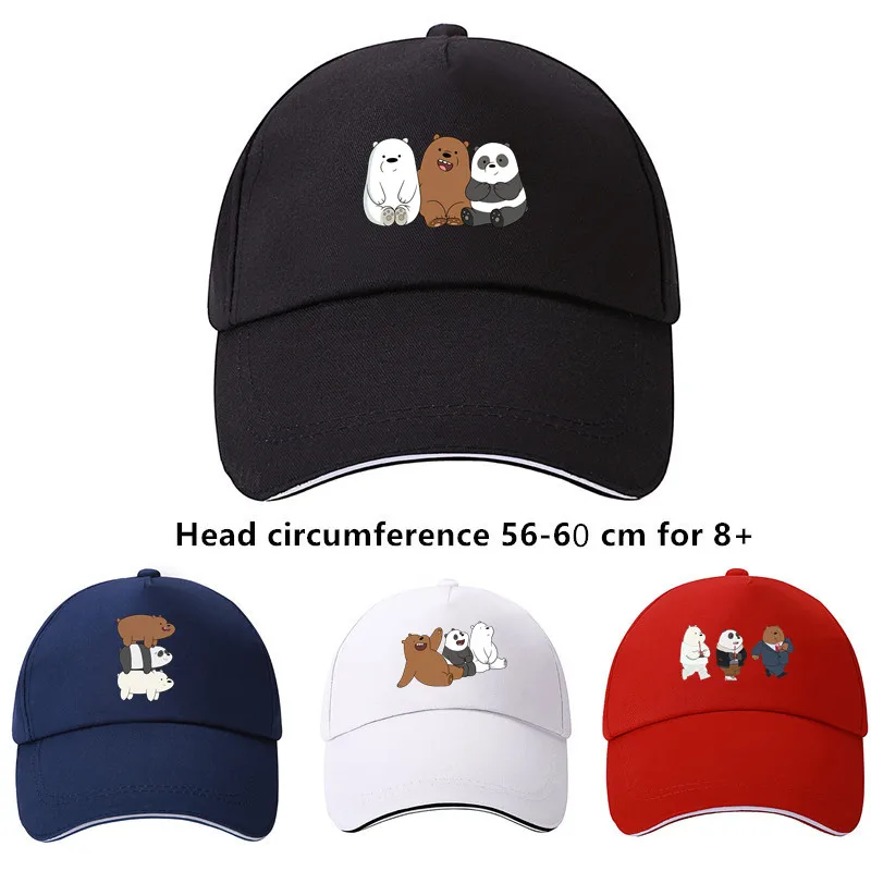 

Anime We Bare Bears adjustable Cap Hat Cool cotton Caps Summer Baseball Trucker Caps Hat 4 colours