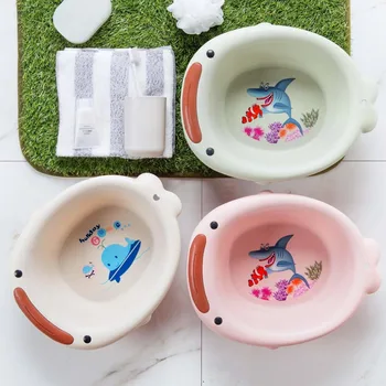 

OTHERHOUSE Household Baby Wash Basin Portable Sink Foot Bucket Washbasin Plastic Basin Bathroom Kids Children Basins