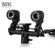 Twins Swivel Adapter Bulb Holder E27 Umbrella Bracket 2 head for photofraphic fotografia Photo Studio Accessories