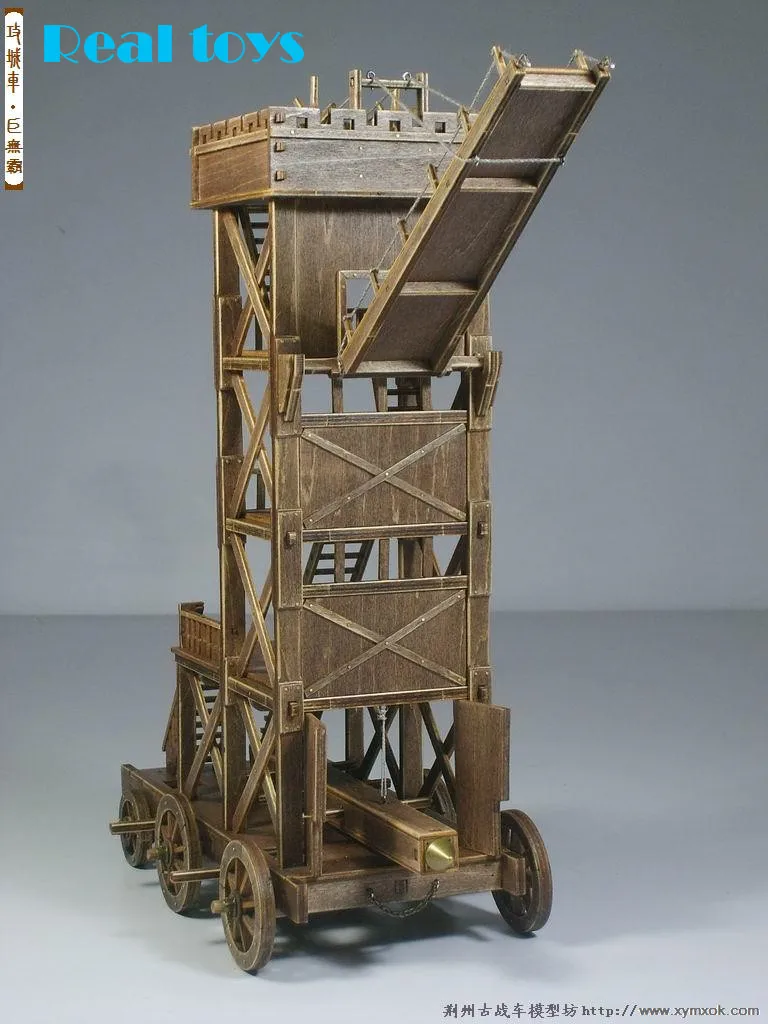 Realts классический деревянный древних колесниц собраны материала: высокая 320 мм таран модель Siege Двигатели для мотоциклов деревянные игрушки
