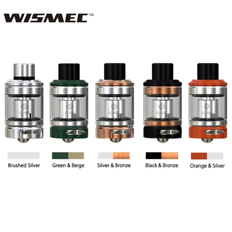 

New WISMEC Elabo Tank 4.6ml/4.9ml Capacity Top Fill w/ Triple 0.20ohm Head e electronic cigarette Atomizer 510 thread ebabo tank