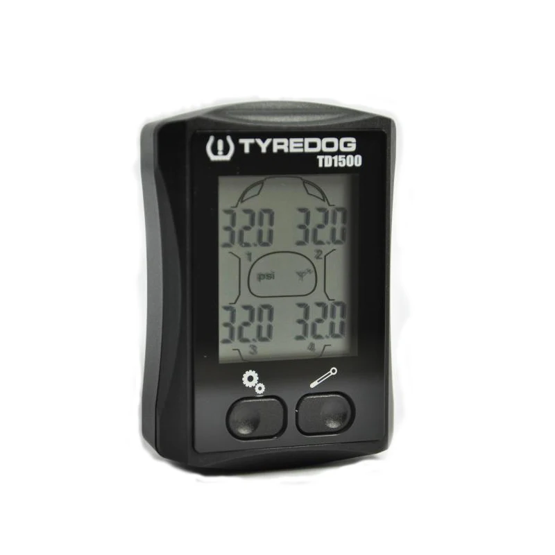 

Tyredog TPMS TD1500 4 External sensors PSI/ BAR Portable LCD Wireless tyre pressure monitoring system car TPMS