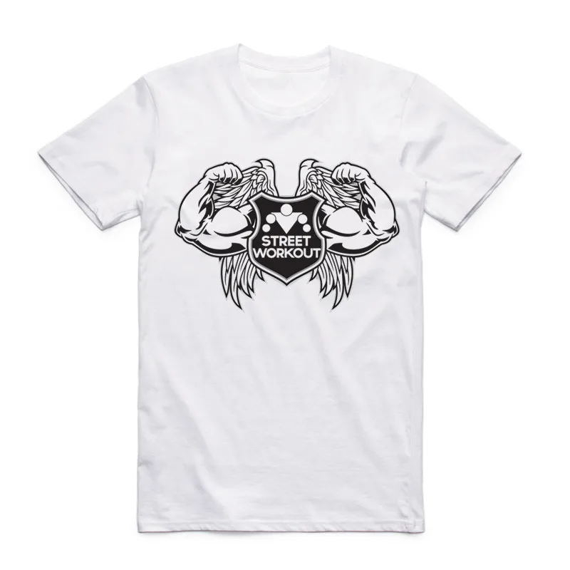 

Street Workout Fitness T-shirt O-Neck Short Sleeves Summer Homme Top Tee T Shirt