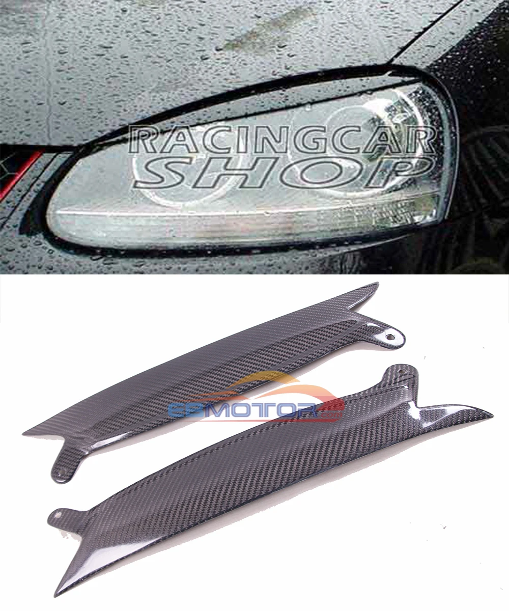 

carbon fiber EYELID EYEBROW EYELIDS EYEBROW 1PAIR for Volkswagen MK5 Golf Rabbit GTI R32 Jetta MK5 Headlight 03-09 V060E
