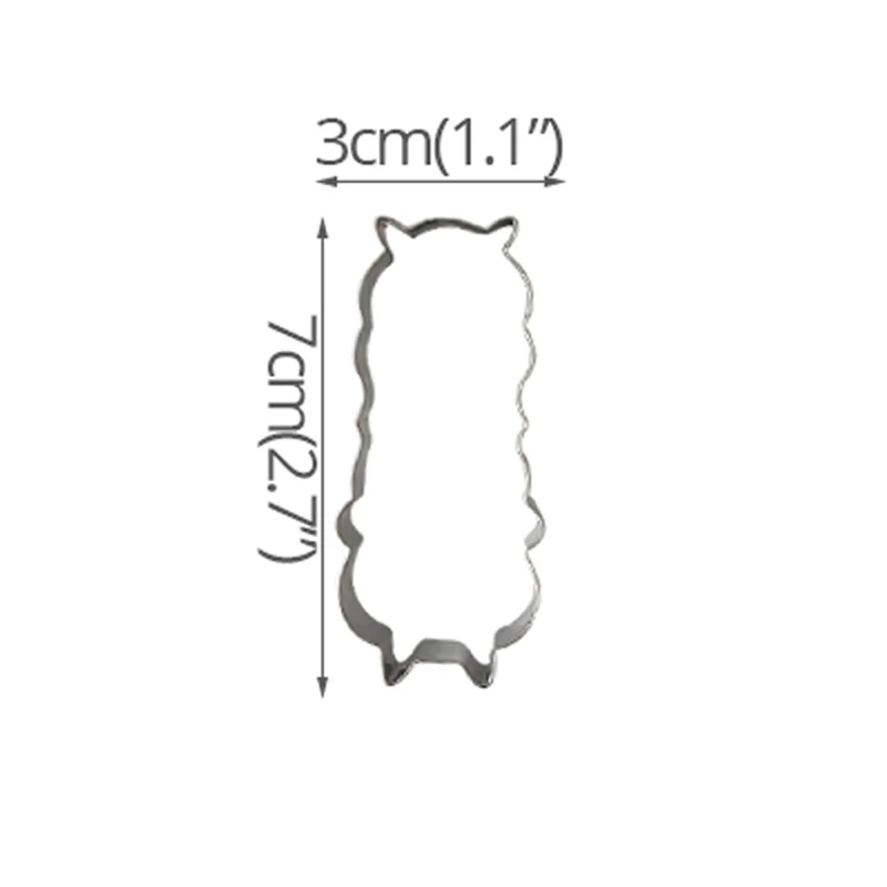 1 шт., форма для печенья в виде единорога ламы на день рождения, формочки для печенья из нержавеющей стали, формочки для выпечки в виде кактуса, альпаки, ламы, животных, инструменты для поделок - Цвет: alpaca