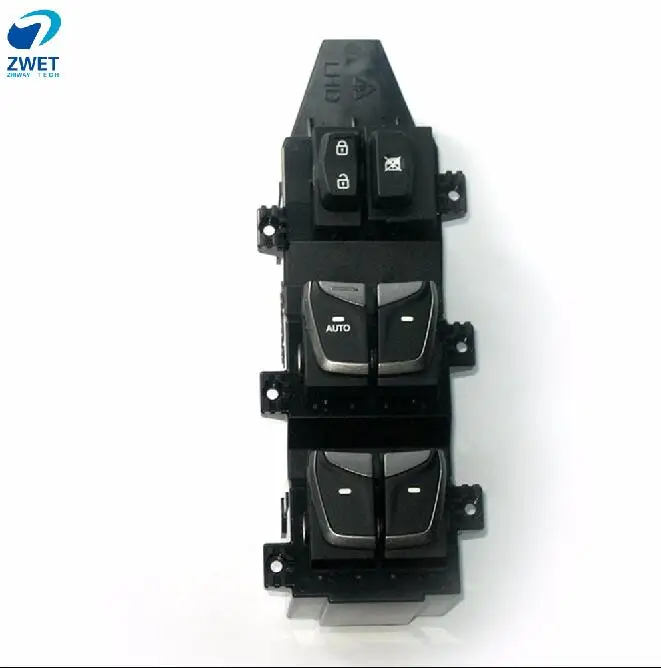 Left Frot switch ZWET Car Power Window Switch Button Switch ForSanta Master Mirror Switch For Hyundai Black/Silver 93570-2W050 - Цвет: Left Frot switch