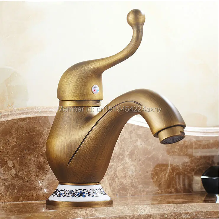 Gizero Lovely Latin Style Antique Classic Basin Faucet Hot&cold Mixer With Ceramic Base Deck