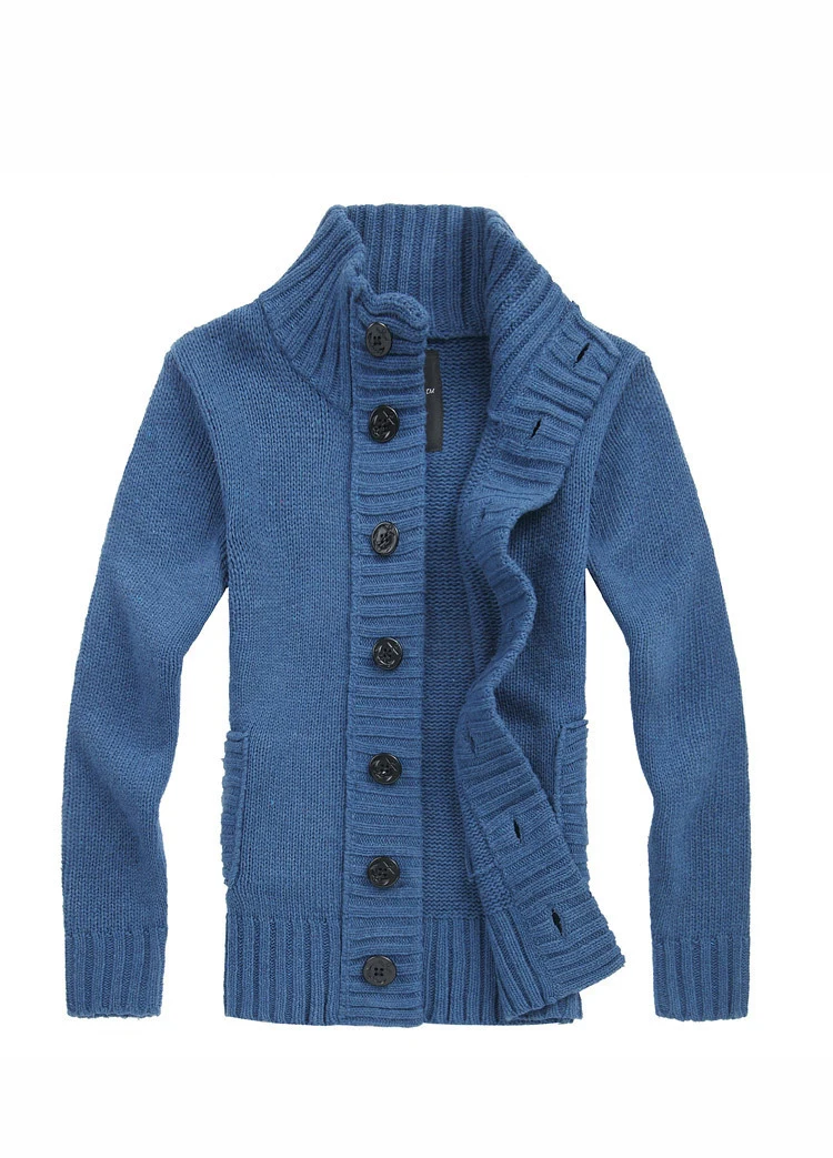 Zogaa 2019 Мужской осенне-зимний свитер пальто тонкий прилегающий вязаный свитер куртка мужской воротник-стойка Повседневный Кардиган Свитера