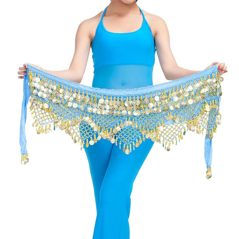Belly Dance Belt Wrap Hip Scarf Skirt Waistband With 320 Coins Sequins Hip Scarf fashion accessories 40FE1318