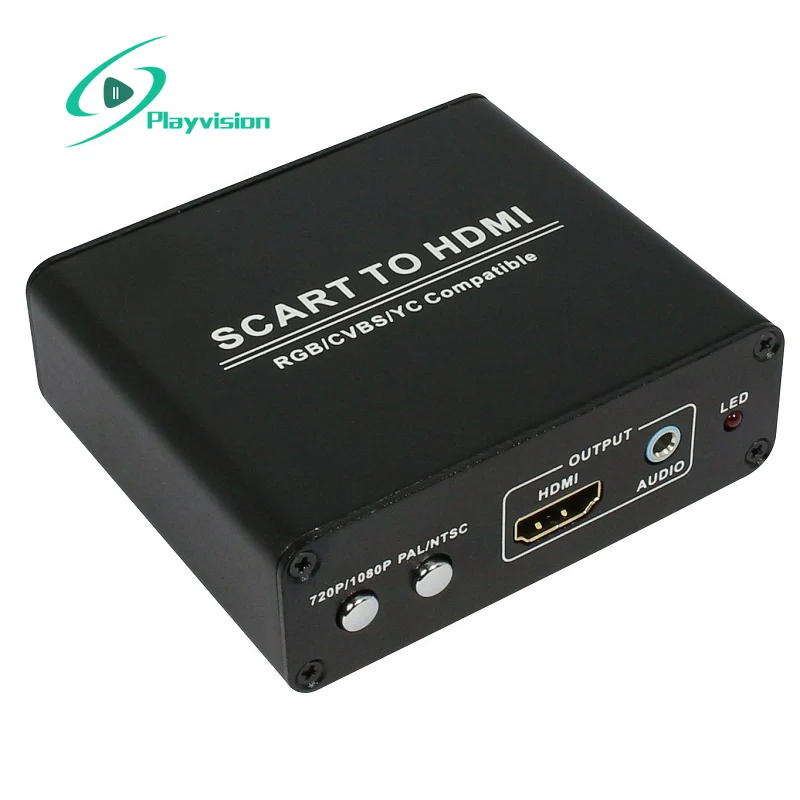 PLayvision SCART to HDMI audio Scaler Box Scales up SCART to HDTV resolution up to1080p Support input video systems NTSC/PAL