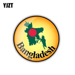 YJZT 10,5 см * 10,5 см стайлинга автомобилей Бангладеш карта флаг автомобиля Стикеры мотоциклетные кузова окно наклейка 6- 2040