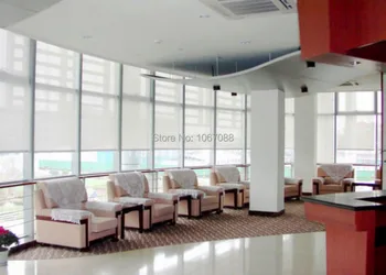 

Translucent Sun Screen Roller Blinds in White 35% Polyester 65% PVC Window Curtain for Kitchen Balcony