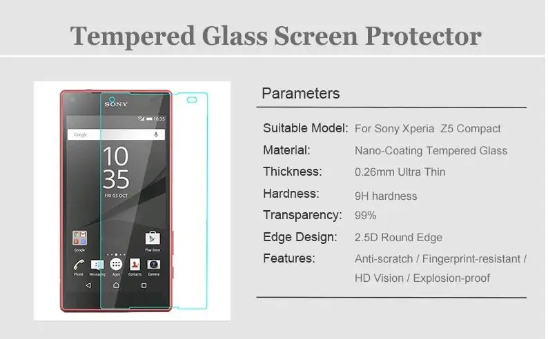 Передняя+ задняя для Z5 компактная Защитная пленка для экрана Премиум Закаленное стекло для sony Xperia Z5 Compact mini Z5mini E5823 защитная пленка