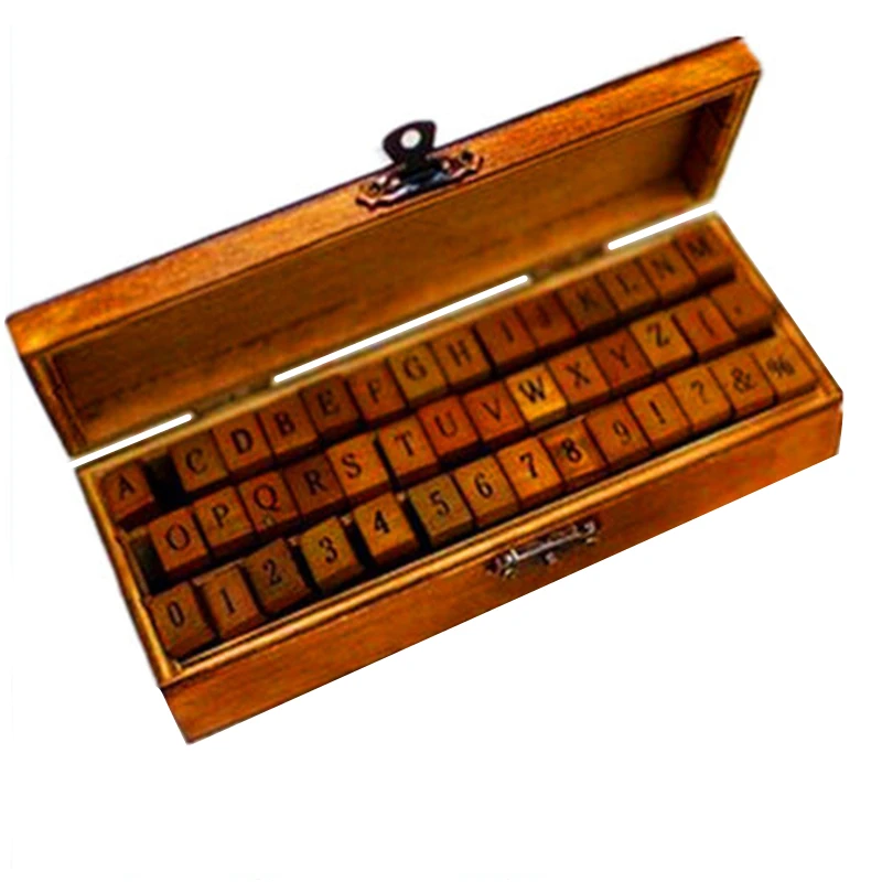 42Pcs/Lot English Uppercase And Lowercase Letters Wood Stamps,alphabet